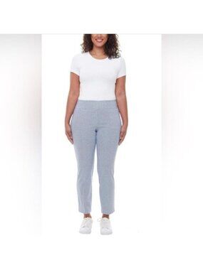 S.C. & Co. Women’s Navy Geometric Slim Fit Pull-On Pants Size 14